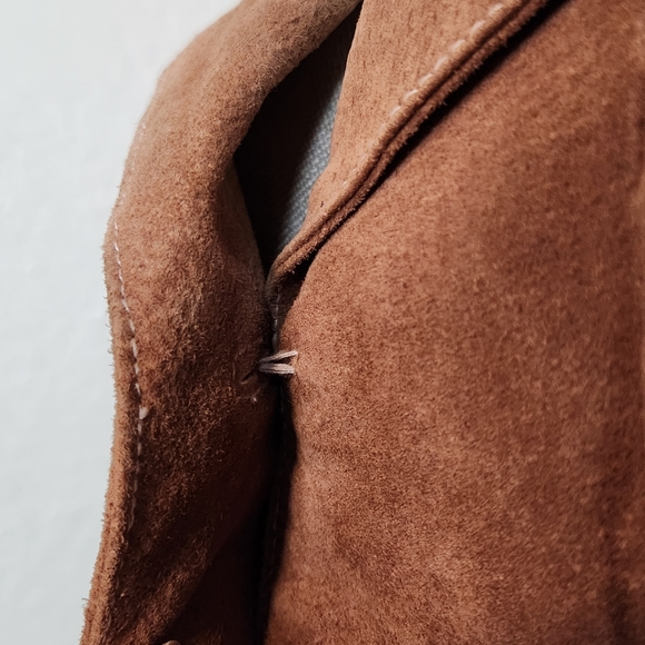 Rue 21 Large Brown Western 100% Leather Front Button Closure 4 Pocket Jacket - Picture 10 of 10